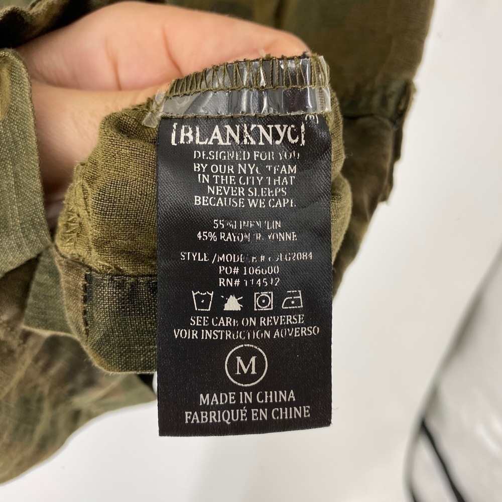 Blanknyc Camouflage Green Short Romper Collared - Picture 3 of 5